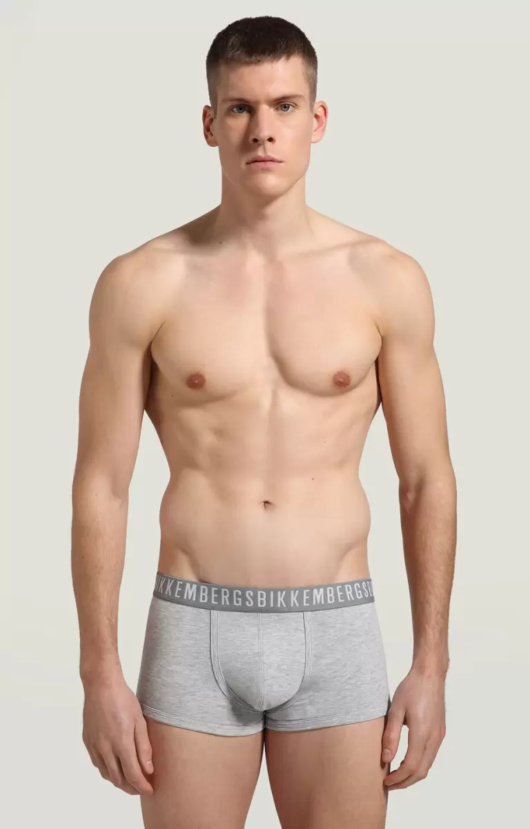 Boxers Grey Melange Hombre Bikkembergs 3-Pack Men's Boxers In Stretch Cotton