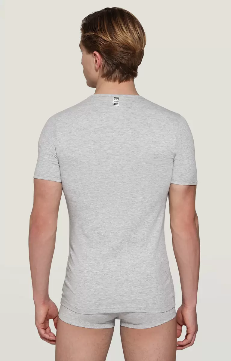 2-Pack Men's Undershirt Grey Melange Camisetas Hombre Bikkembergs - 1