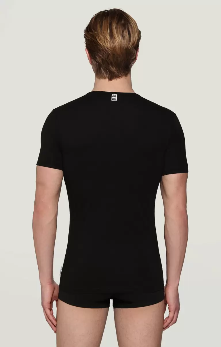 Black Camisetas Bikkembergs Hombre 2-Pack Men's V-Neck Undershirt - 1