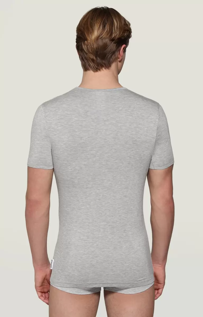 Bikkembergs Men's Undershirt In Bamboo Fibre Camisetas Hombre Grey Melange - 1