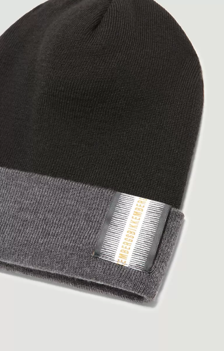 Sombreros Black/Grey Hombre Men's Hat With Color-Blocks Bikkembergs - 1