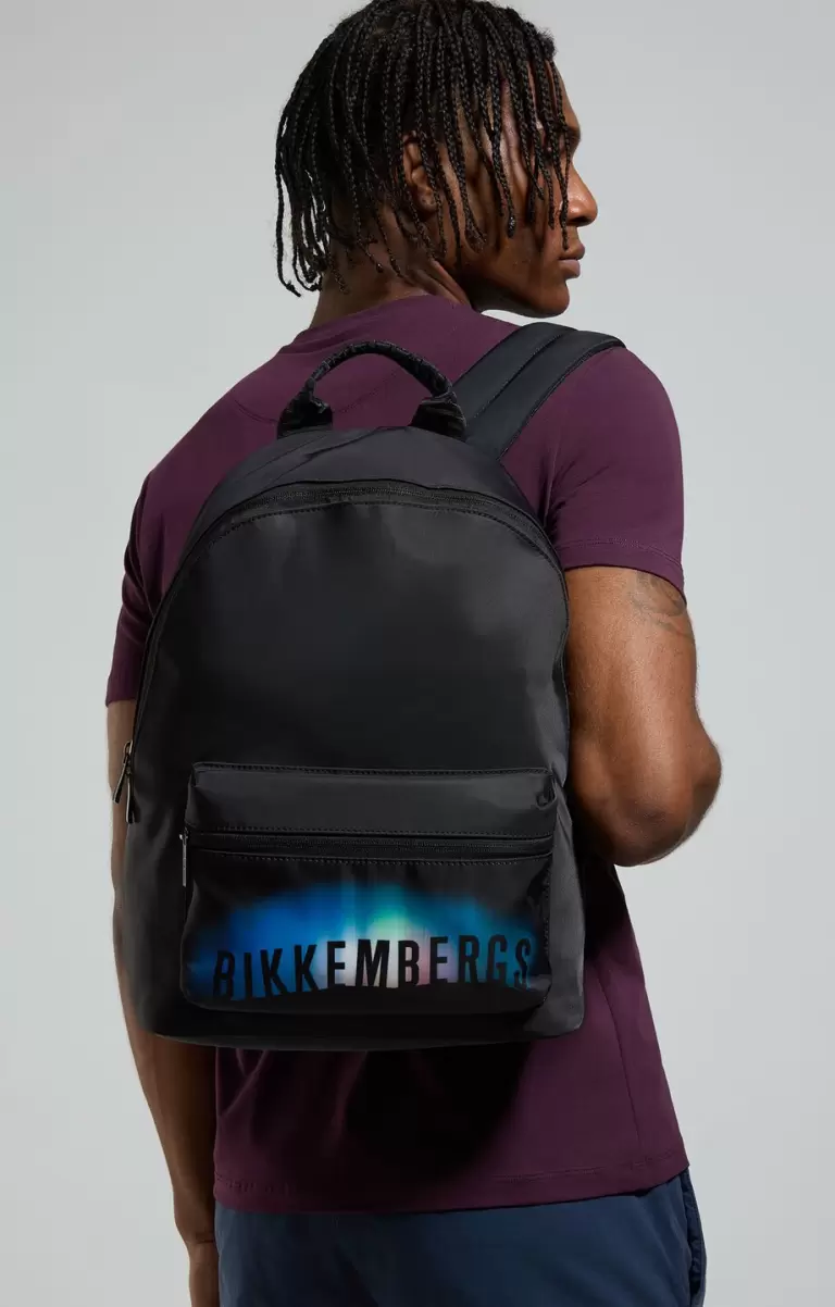 Mochilas Hombre Bikkembergs Black Men's Backpack Bkk-Star Print - 3