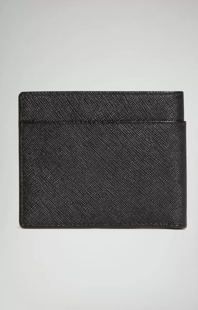Black Men's Wallet In Saffiano Leather Bikkembergs Carteras Hombre - 1