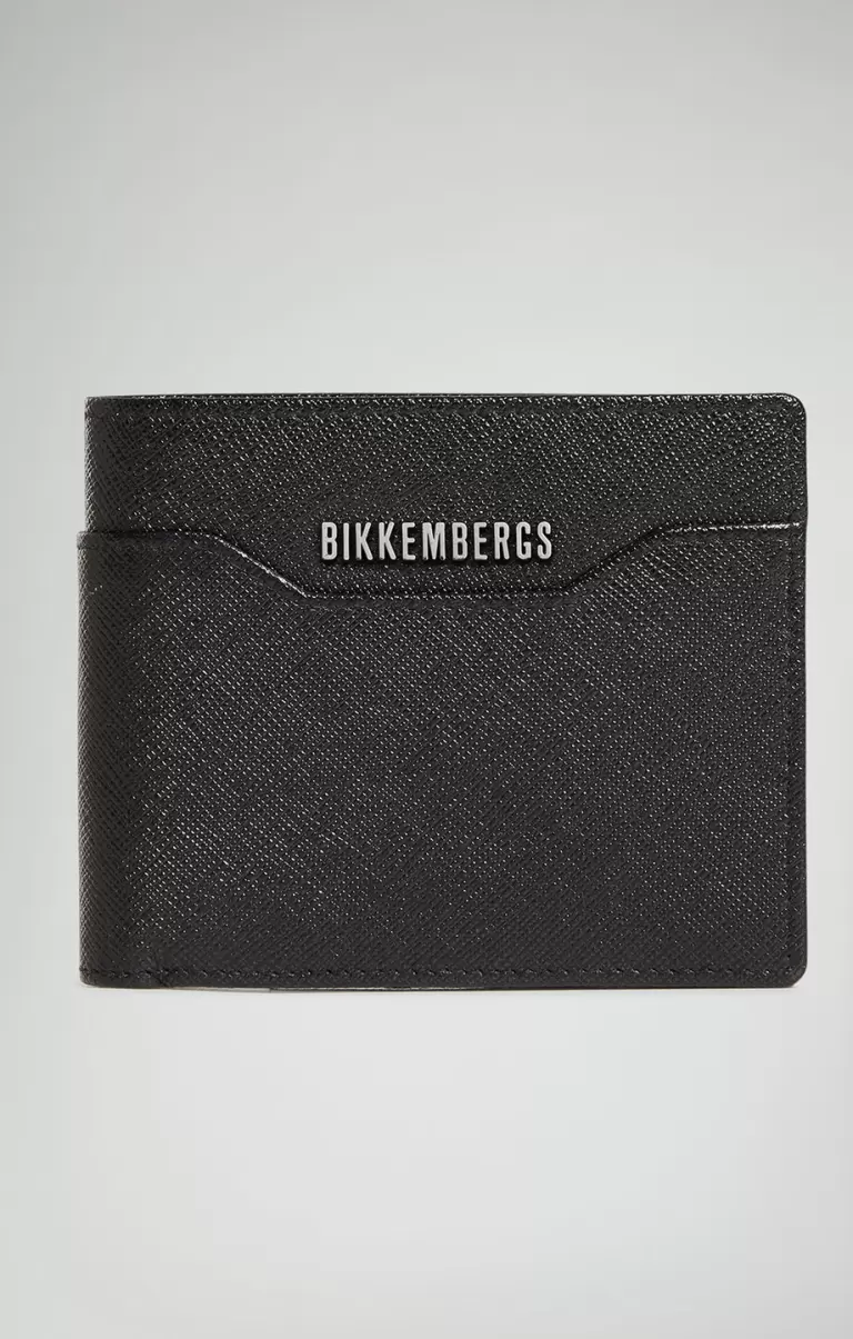 Black Men's Wallet In Saffiano Leather Bikkembergs Carteras Hombre