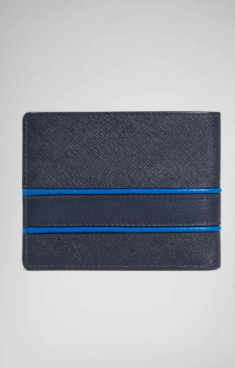 Hombre Carteras Bikkembergs Men's Wallet With Contrast Details Blue - 1