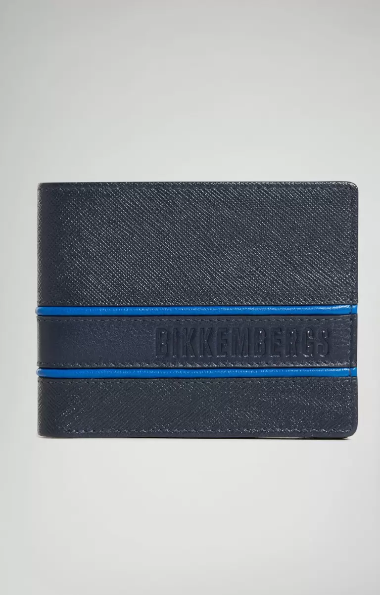 Hombre Carteras Bikkembergs Men's Wallet With Contrast Details Blue