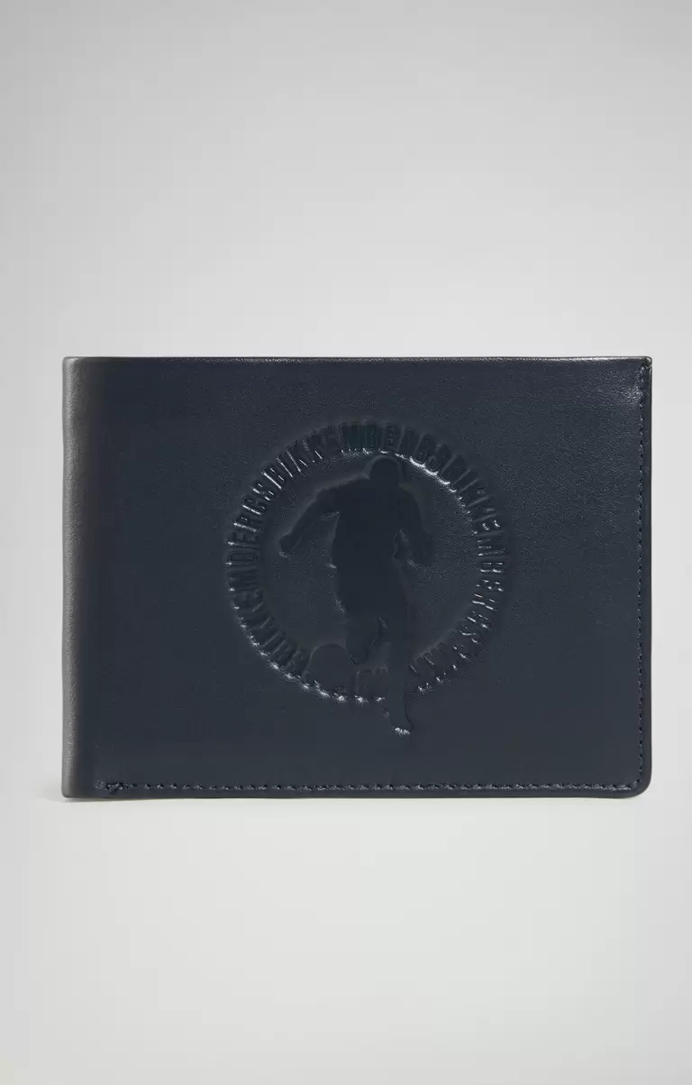 Blue Bikkembergs Men's Wallet With Embossed Logo Hombre Carteras