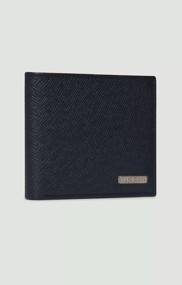 Carteras Hombre Bikkembergs Navy 5-Card Mini Rfid Men's Wallet In Textured Leather - 1