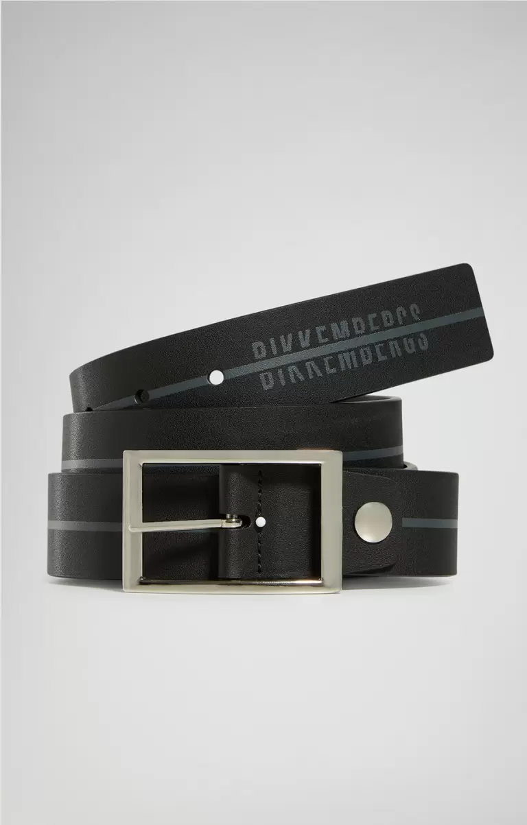 Bikkembergs Cinturones Black Hombre Men's Leather Belt