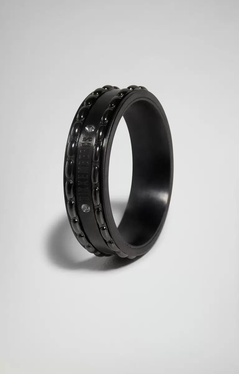 Input Men's Ring With Diamond Bikkembergs Joyería Grey Hombre - 1
