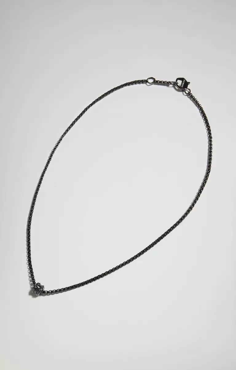 Input Men's Necklace With Diamond Grey Joyería Hombre Bikkembergs