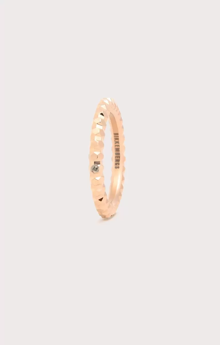 Bikkembergs Multifaceted Ring With Diamond 380 Hombre Joyería