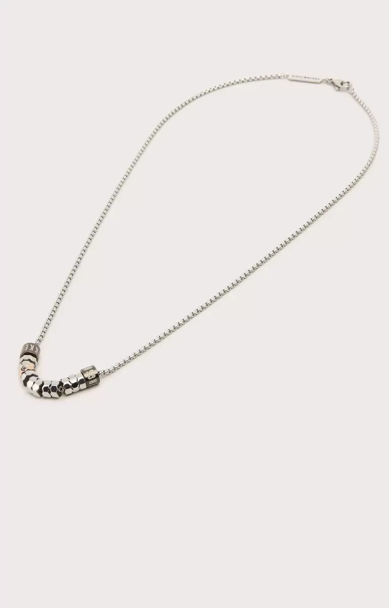 Bikkembergs Steel Necklace With Diamonds Hombre 370 Joyería