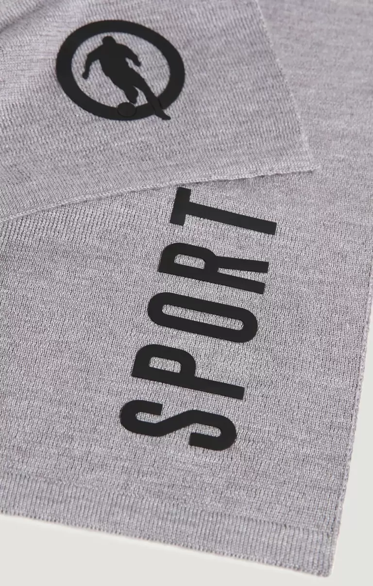 Grey Logo Black Scarves And Foulard Men's Scarf – Sport 25X180 Cm Bikkembergs Hombre - 1