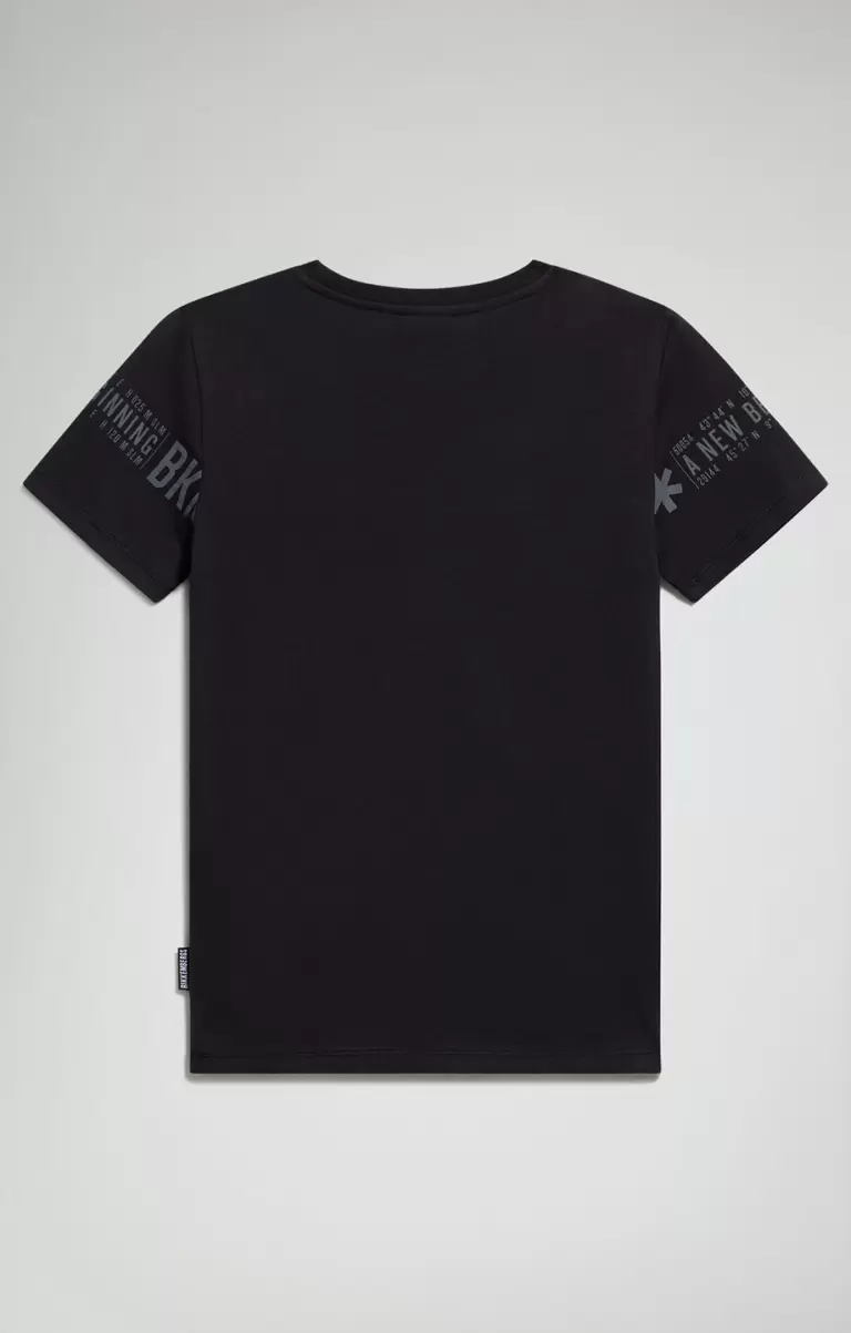 Black Niños Boy's Print T-Shirt Bikkembergs Camisetas - 1