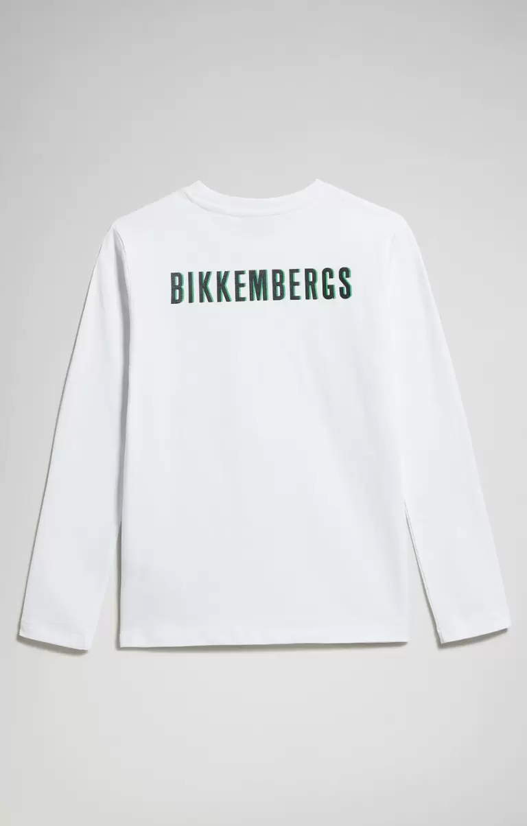 White Boy's Long-Sleeve Print T-Shirt Bikkembergs Camisetas Niños - 1