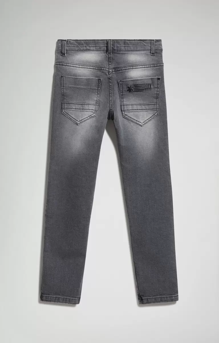 Pantalones Y Jeans Boy's Jeans With Worn Look Grey Niños Bikkembergs - 1