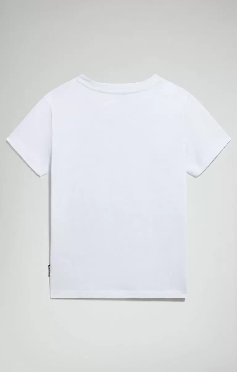 Niños White Chaquetas Boy's T-Shirt With Faded Logo Bikkembergs - 1