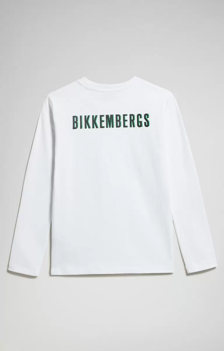 Bikkembergs Chaquetas Niños Boy's Long-Sleeve Print T-Shirt White - 1
