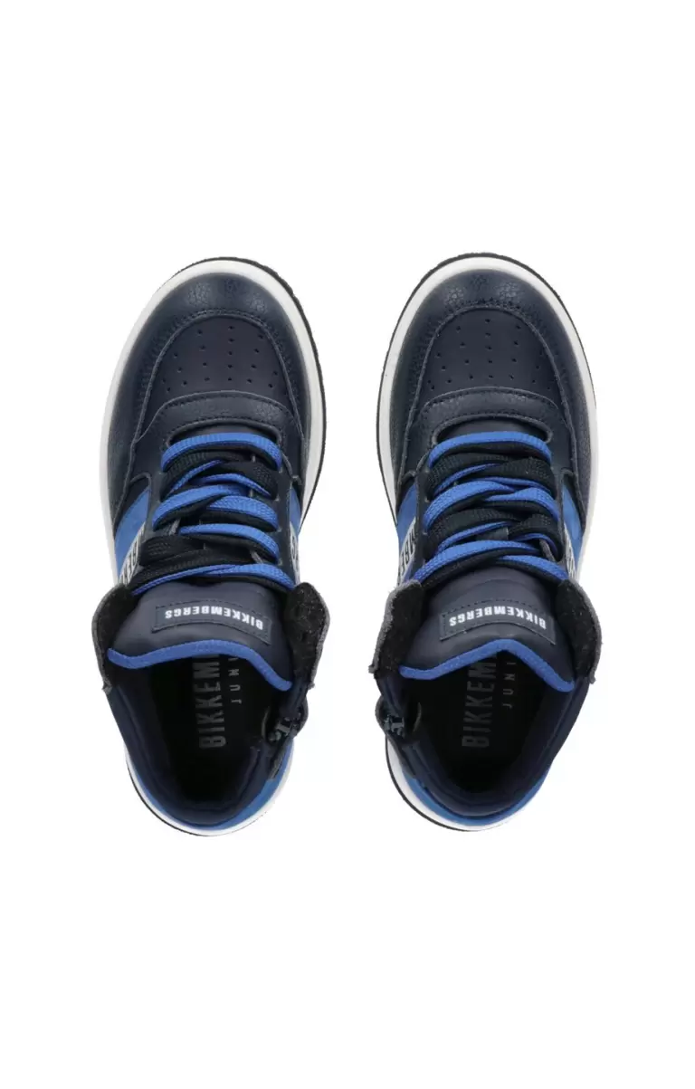 Kids Shoes (4-6) Niños Blue/Bluette Bikkembergs Boy's 3167 Sneakers Cashmere-Lined - 1