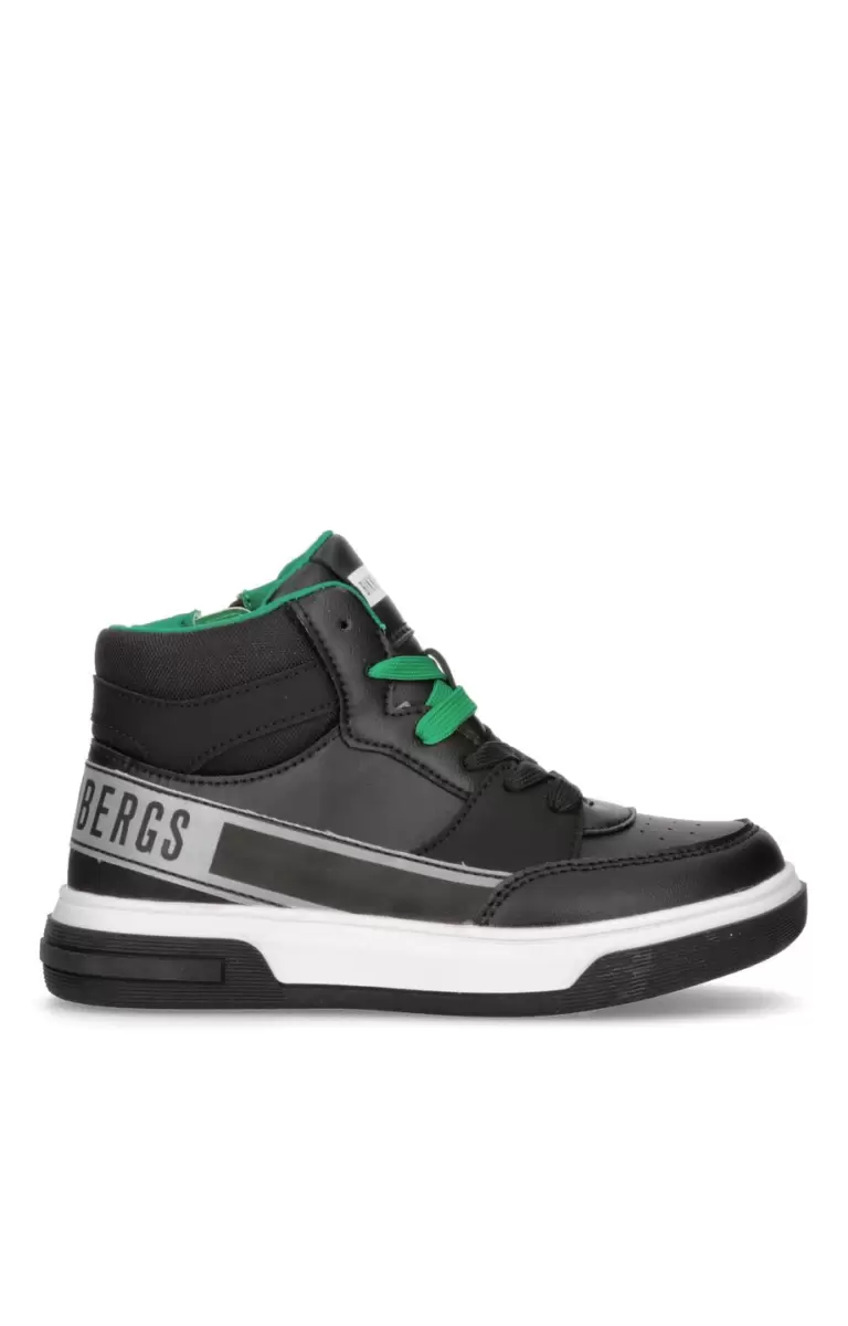 Kids Shoes (4-6) Black Niños High-Top Boy's Sneakers - Joseph Bikkembergs