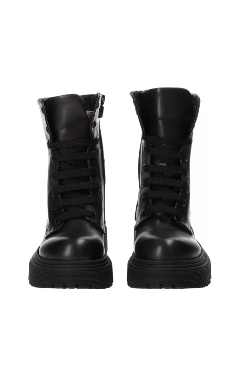 Black Boy's Lace-Up Boots - Gisa Niños Bikkembergs Junior Shoes (8-16) - 2
