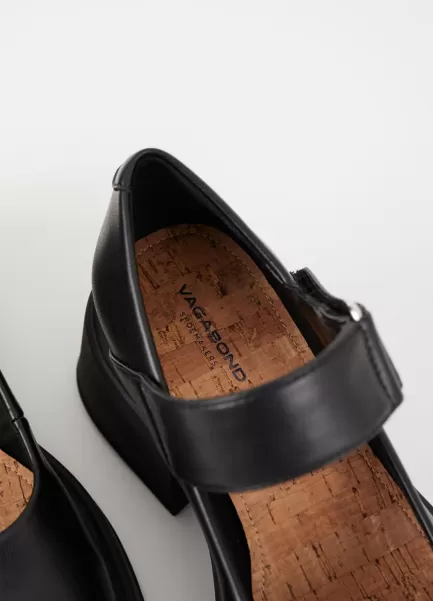 Vagabond Negro Imitación De Cuero Dorah Zapatos De Tacón Mujer Mary Janes Salida