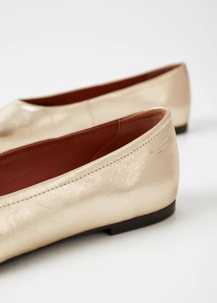 2024 Jolin Zapatos Dorado Cuero Metalizado Bailarinas Mujer Vagabond