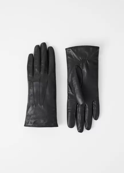 Guantes Negro Cuero Classic Glove W Comercio Vagabond Mujer