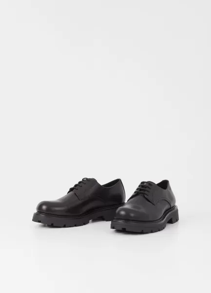 Hombre Vagabond Cameron Zapatos Zapatos Planos Venta Negro Cuero