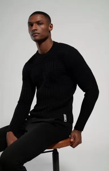 Bikkembergs Prendas De Punto Hombre Men's All-Over Knit Sweater Black