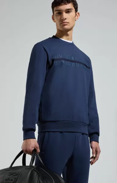 Hombre Men's Sweatshirt With Interrupted Logo Chándales Bikkembergs Dress Blues