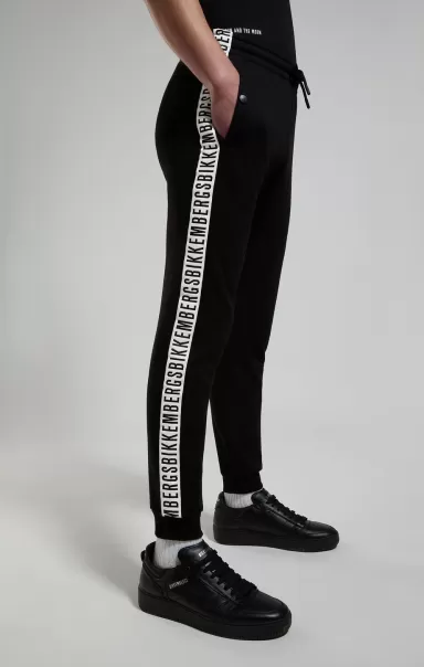 Men's Joggers With Contrast Details Black Chándales Bikkembergs Hombre