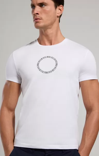 Camisetas Bikkembergs White Printed Back Men's T-Shirt Hombre