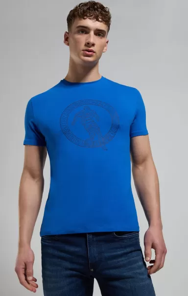 Camisetas Princess Blue Men's T-Shirt With Keyword Print Hombre Bikkembergs