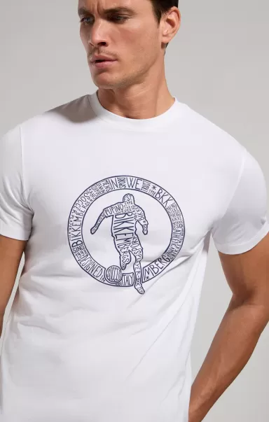 Hombre Camisetas Bikkembergs Men's T-Shirt With Keyword Print White