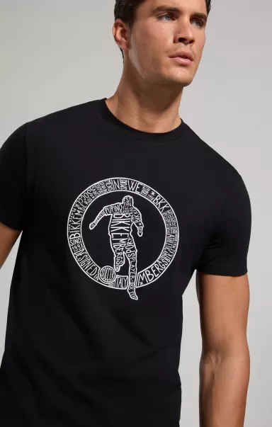 Bikkembergs Camisetas Hombre Men's T-Shirt With Keyword Print Black