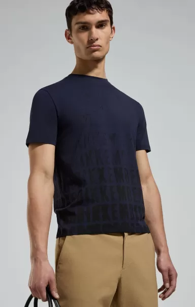Camisetas Bikkembergs Dress Blues Hombre Men's T-Shirt With Faded Print