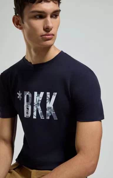 Men's Print T-Shirt Camisetas Dress Blues Hombre Bikkembergs