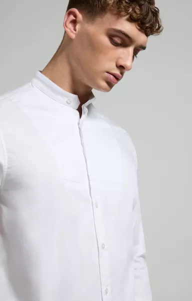Hombre Men's Shirt With Stitching Camisas White Bikkembergs