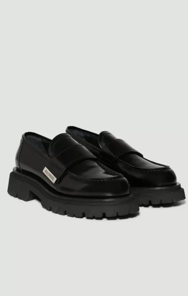 Leather Men's Mocassins - Chunky College Zapatos Sin Cordones Black Bikkembergs Hombre