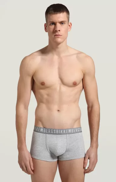 Hombre 2-Pack Men's Boxers In Stretch Cotton Bikkembergs Boxers Grey Melange
