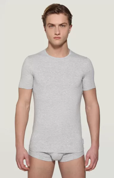 2-Pack Men's Undershirt Grey Melange Camisetas Hombre Bikkembergs