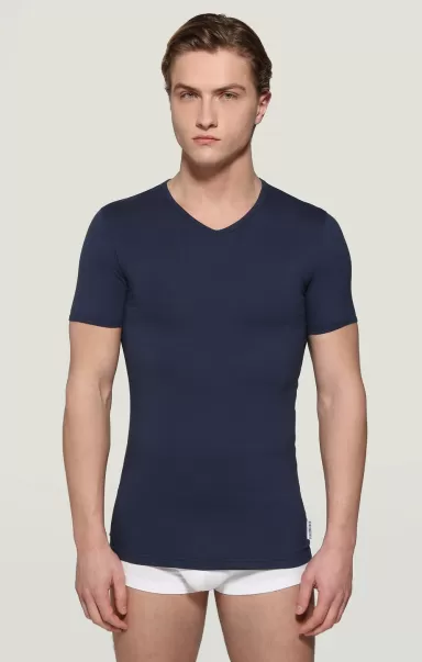 Bikkembergs Navy Camisetas Hombre 2-Pack Men's V-Neck Undershirt