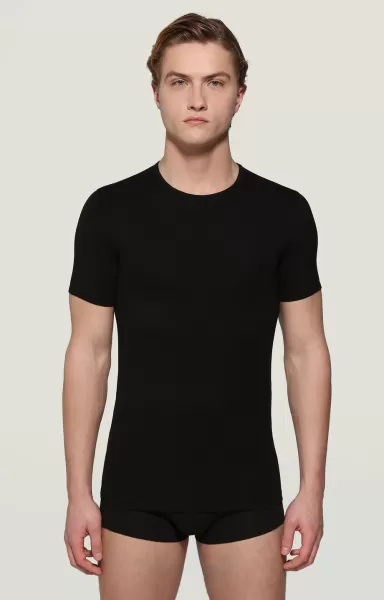 Bikkembergs Camisetas Black Men's Round Neck Undershirt Hombre