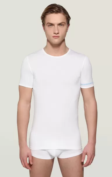 White Bikkembergs Camisetas Men's Undershirt In Organic Cotton Hombre