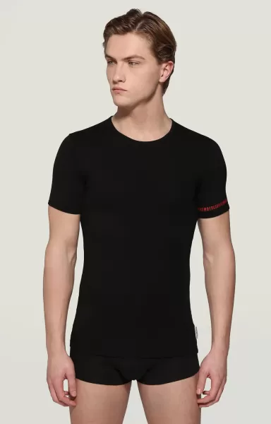 Bikkembergs Hombre Men's Undershirt In Organic Cotton Camisetas Black