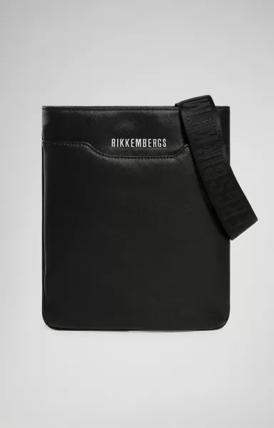 Hombre Bikkembergs Bolsas Black Briand Men's Flat Crossbody Bag