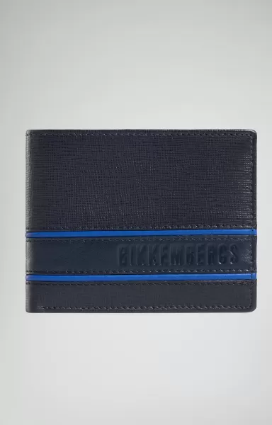 Men's Wallet With Contrast Details Carteras Hombre Blue Bikkembergs