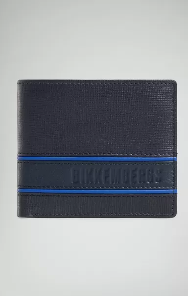 Hombre Carteras Blue Bikkembergs Men's Wallet With Contrast Details